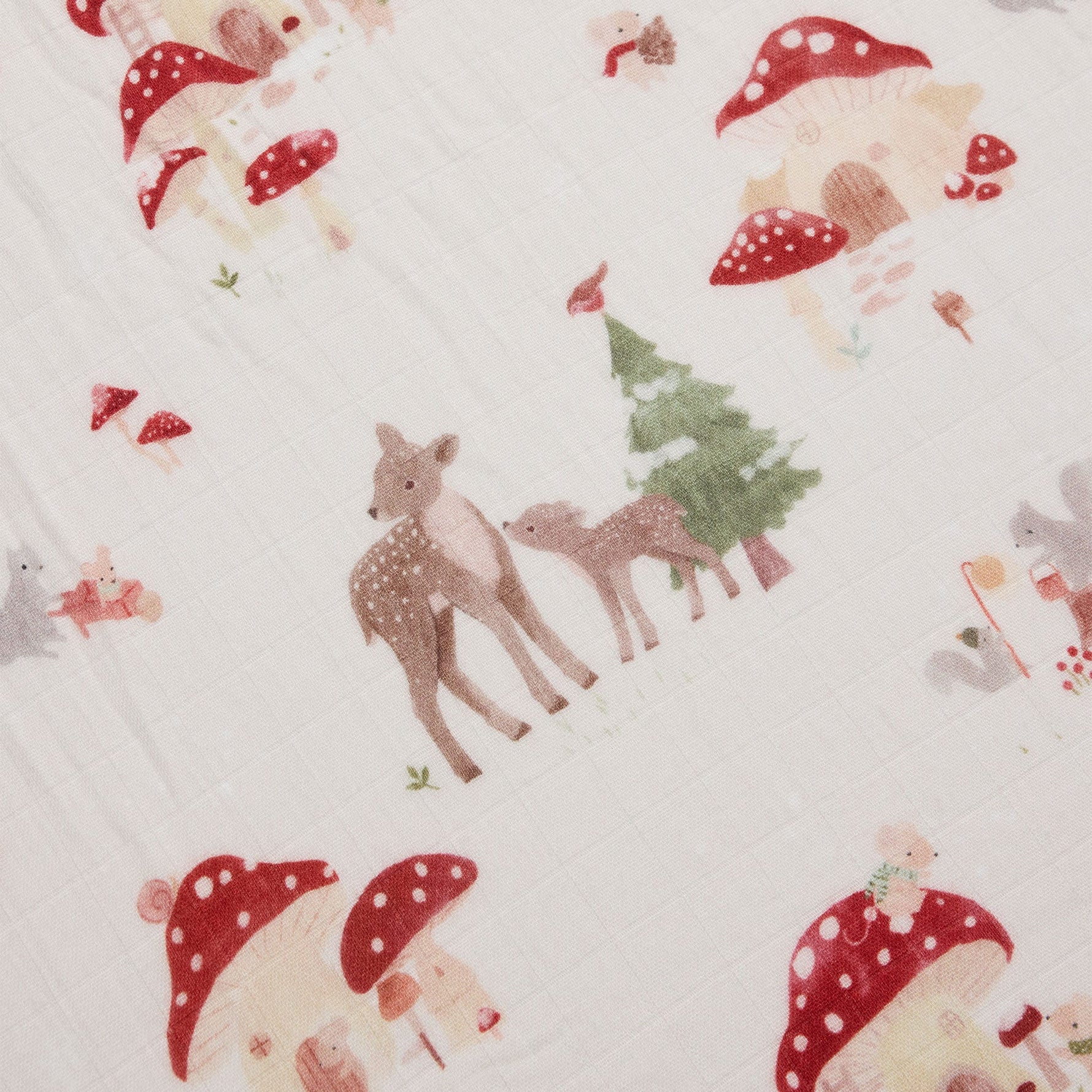 Loulou Lollipop Fitted Crib Sheet - Forest Families - Print Detail