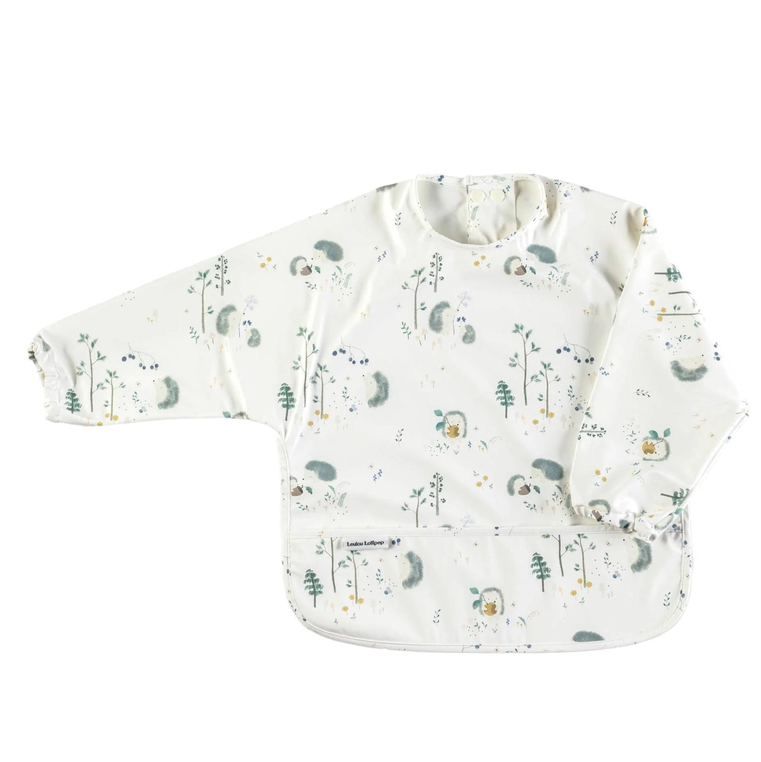 Loulou Lollipop Long Sleeve Waterproof Bib - Hedgehogs