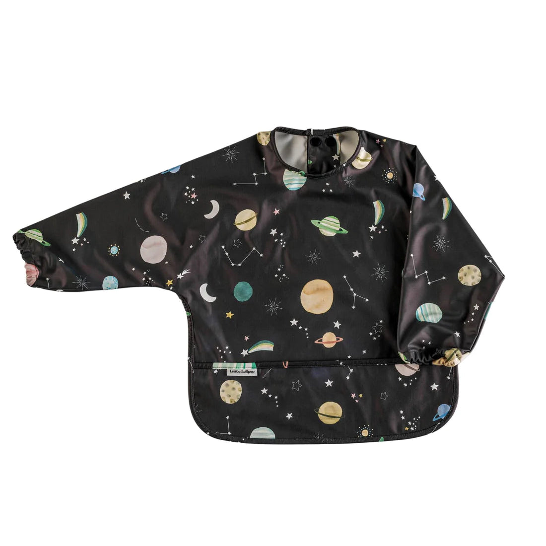 Loulou Lollipop Long Sleeve Waterproof Bib - Planets