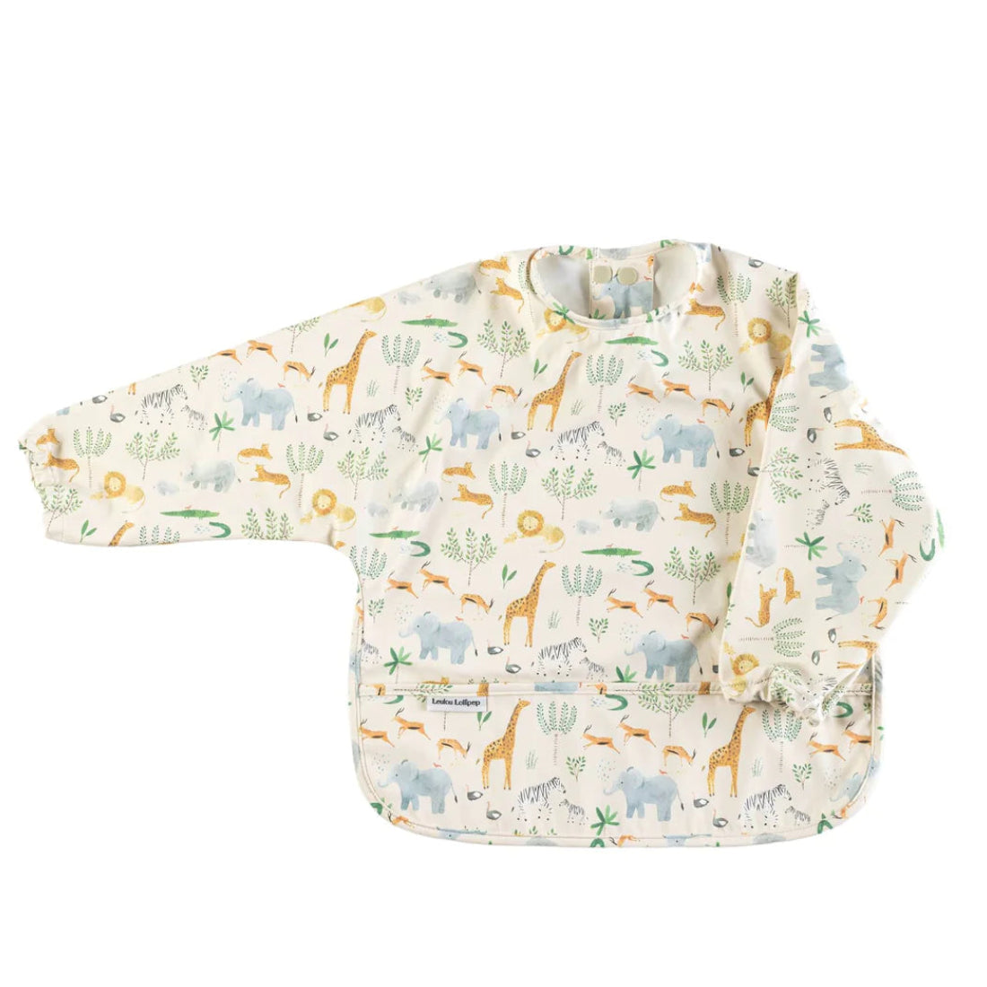 Loulou Lollipop Long Sleeve Waterproof Bib - Safari Jungle