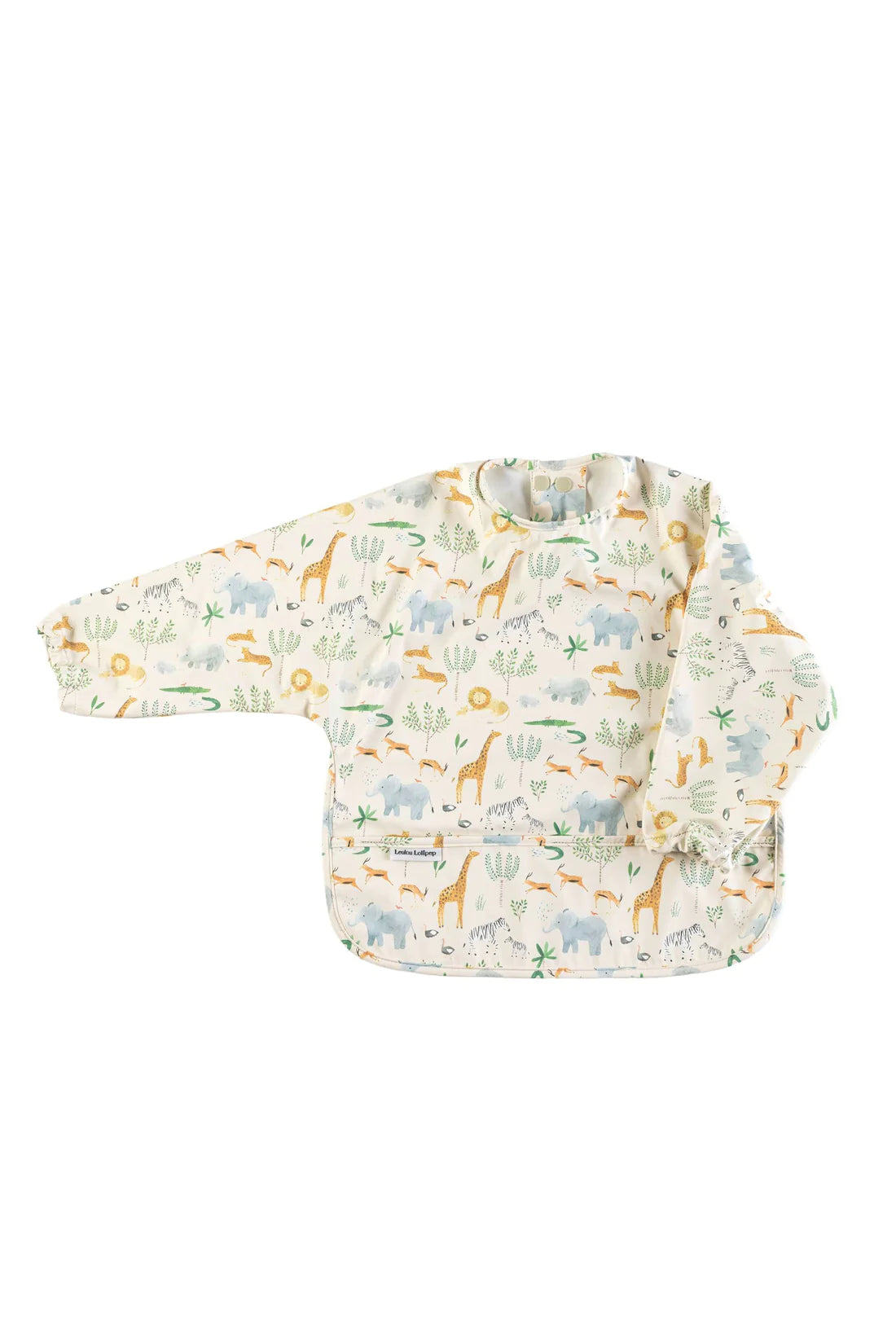 Loulou Lollipop Long Sleeve Waterproof Bib - Safari Jungle