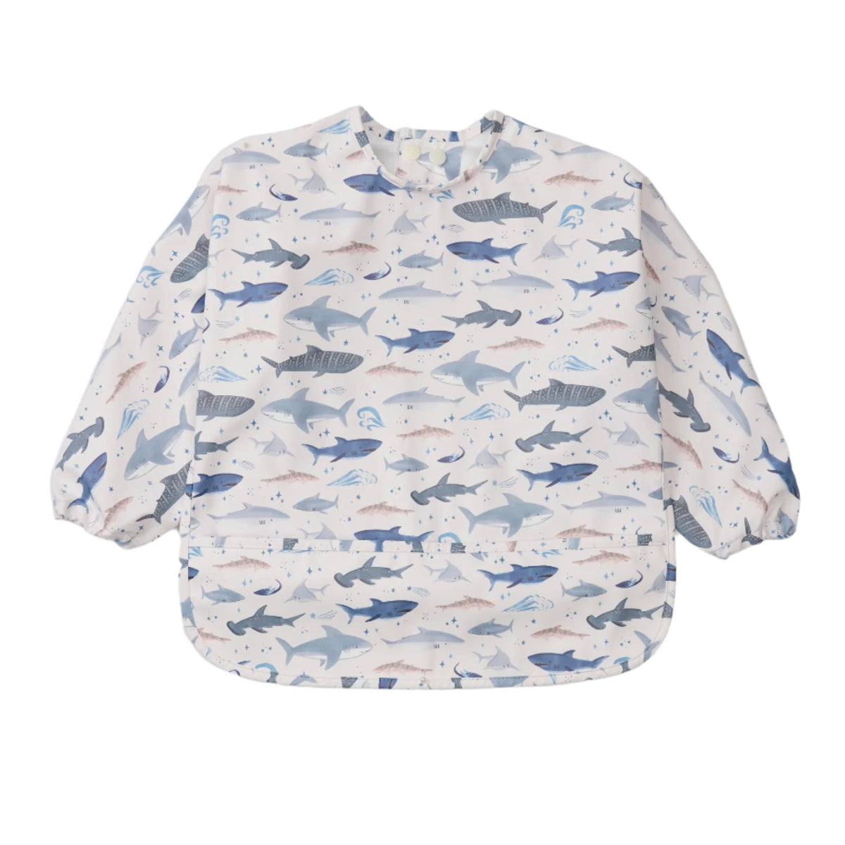 Loulou Lollipop Long Sleeve Waterproof Bib - Sharks