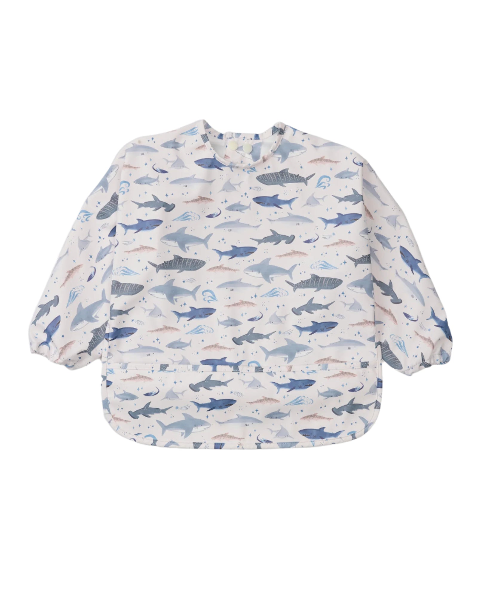 Loulou Lollipop Long Sleeve Waterproof Bib - Sharks