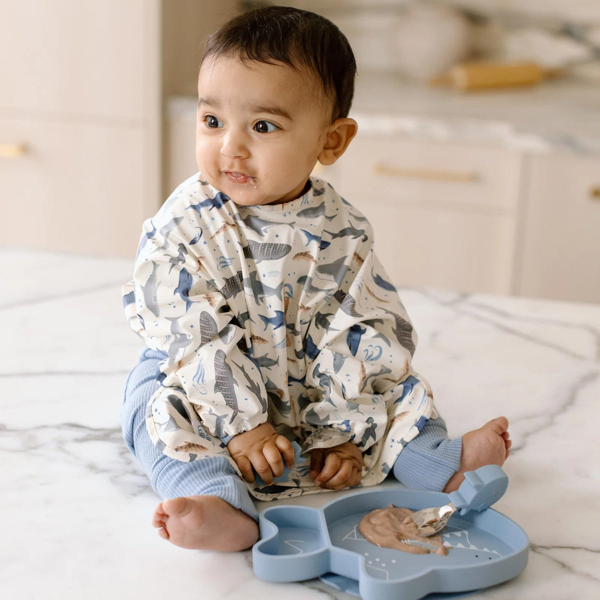 Loulou Lollipop Long Sleeve Waterproof Bib - Lifestyle Sharks