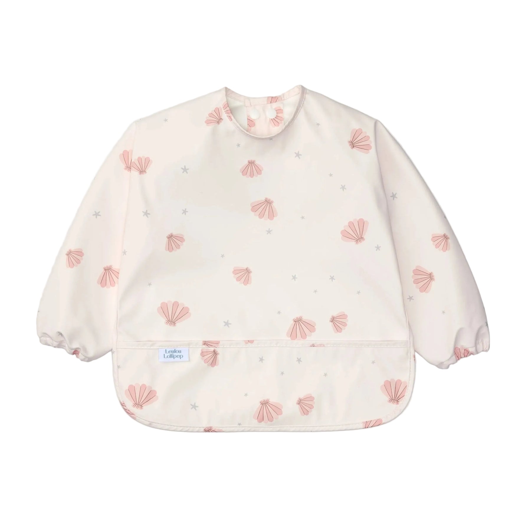 Loulou Lollipop Long Sleeve Waterproof Bib - Seashells