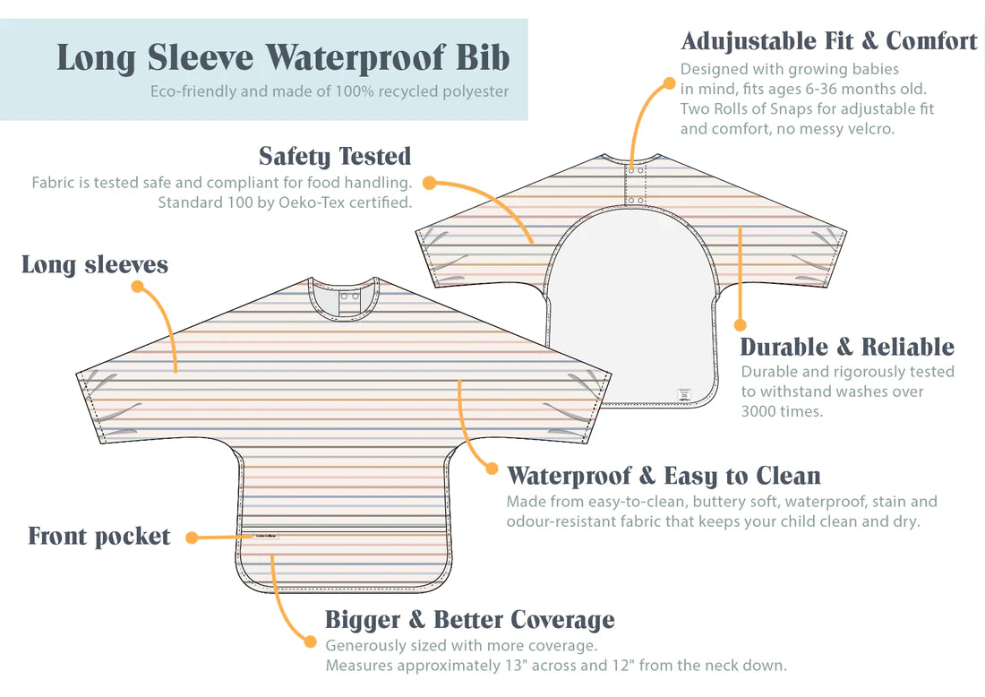Loulou Lollipop Long Sleeve Waterproof Bib - Info
