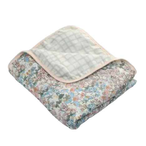 Loulou Lollipop Luxe Muslin Quilt Blanket - English Garden