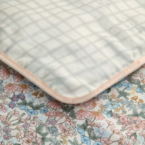 Loulou Lollipop Luxe Muslin Quilt Blanket - English Garden Back Side