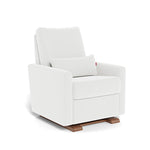 White Microfibre / Walnut - Monte Design Matera Glider Recliner - Performance