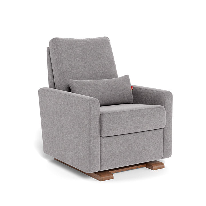 Pebble Grey / Walnut - Monte Design Matera Glider Recliner - Performance