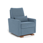 Denim Blue / Walnut - Monte Design Matera Glider Recliner - Performance