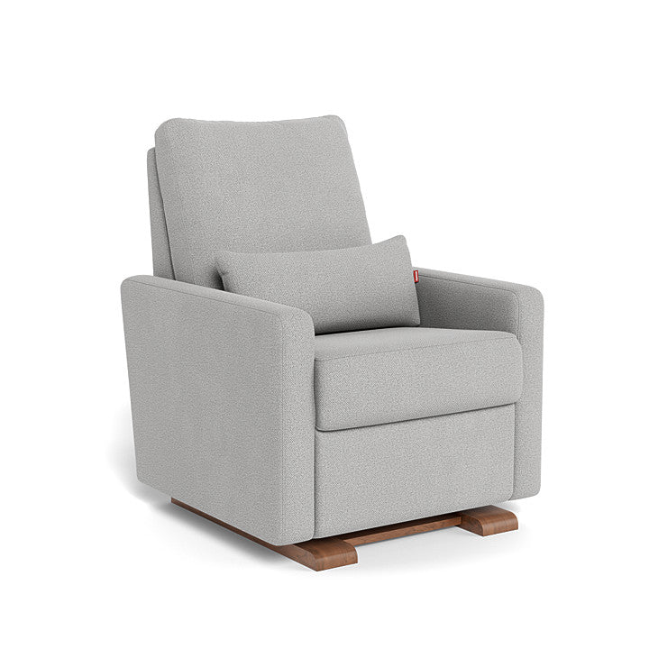 Cloud Grey Weave / Walnut - Monte Design Matera Glider Recliner - Performance