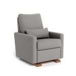 Light Grey Italian Wool / Walnut - Monte Design Matera Glider Recliner - Premium