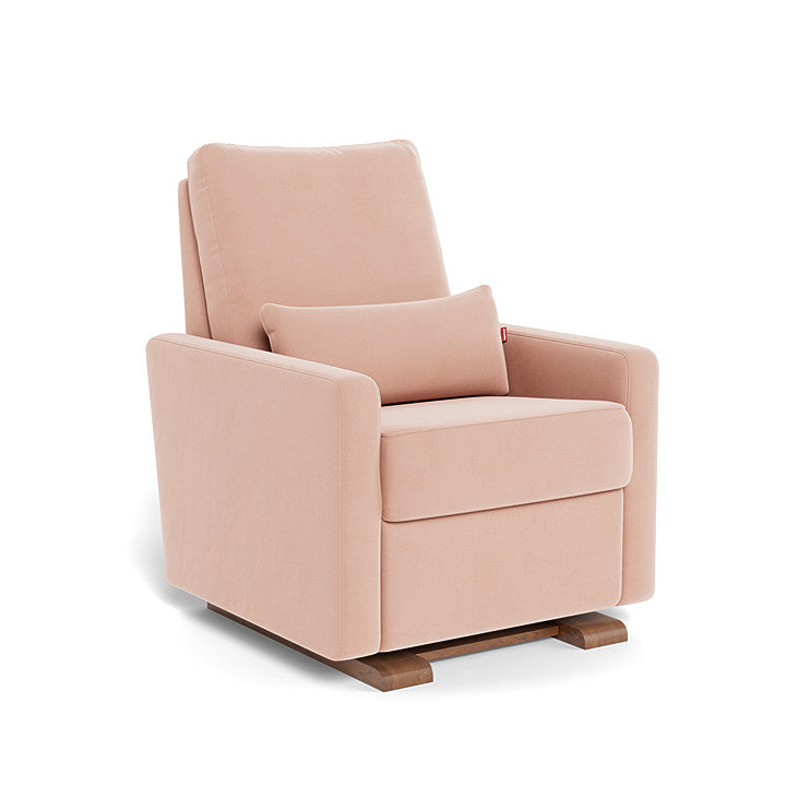 Blush Velvet / Walnut - Monte Design Matera Glider Recliner - Performance
