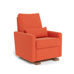 Orange Microfibre / Walnut - Monte Design Matera Glider Recliner - Performance