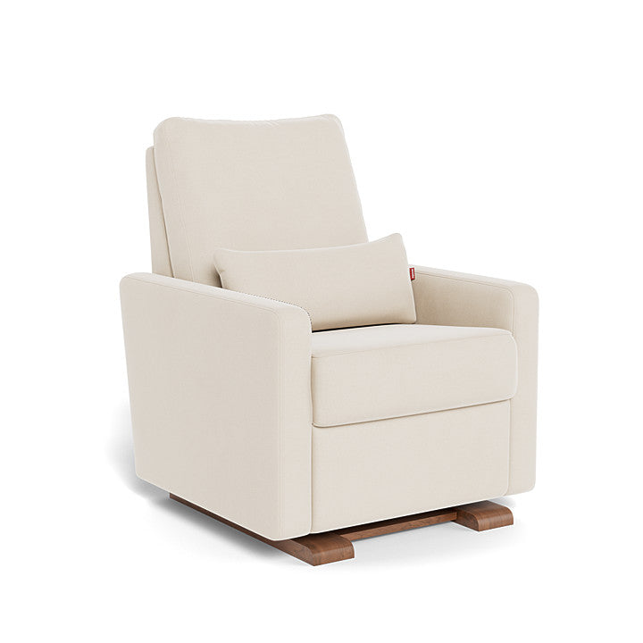 Beach Brushed Cotton Linen / Walnut - Monte Design Matera Glider Recliner - Premium