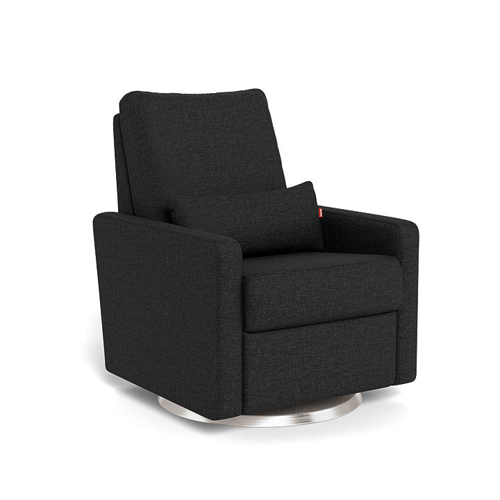 Black / Brushed Steel Swivel - Monte Design Matera Glider Recliner - Performance