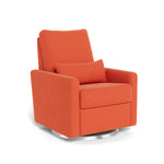 Orange Microfibre / Brushed Steel Swivel - Monte Design Matera Glider Recliner - Performance