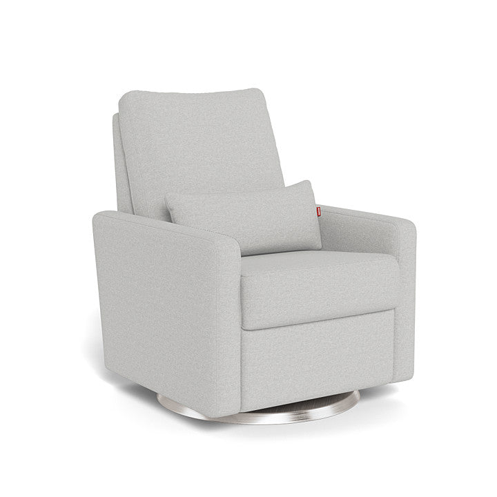Fog Grey / Brushed Steel Swivel - Monte Design Matera Glider Recliner - Performance