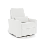 White Microfibre / Brushed Steel Swivel-  Monte Design Matera Glider Recliner - Performance