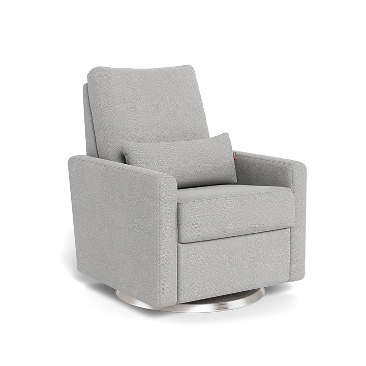 Cloud Grey Weave / Brushed Steel Swivel - Monte Design Matera Glider Recliner - Performance