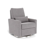 Pebble Grey / Brushed Steel Swivel - Monte Design Matera Glider Recliner - Performance