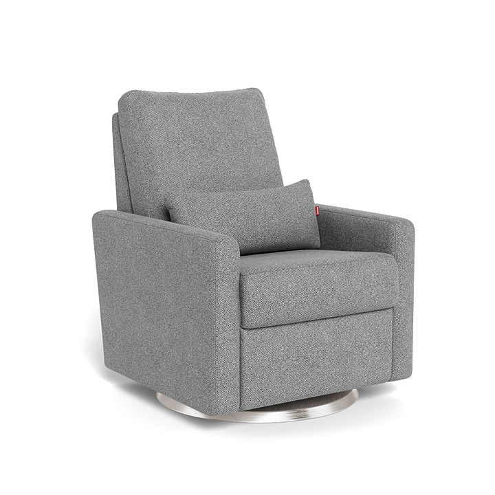 Pepper Grey Weave / Brushed Steel Swivel - Monte Design Matera Glider Recliner - Performance
