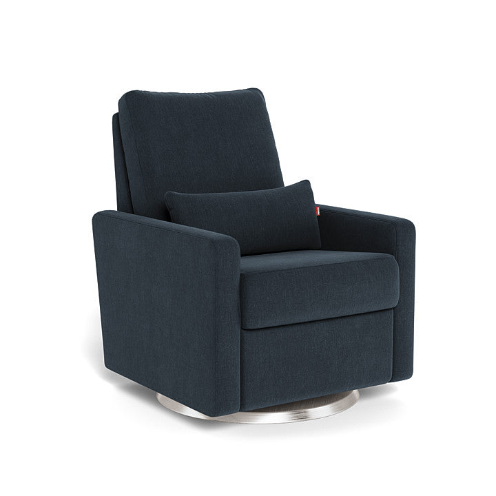 Deep Navy / Brushed Steel Swivel - Monte Design Matera Glider Recliner - Performance