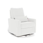 White Microfibre / Brushed Steel Swivel-  Monte Design Matera Glider Recliner - Performance