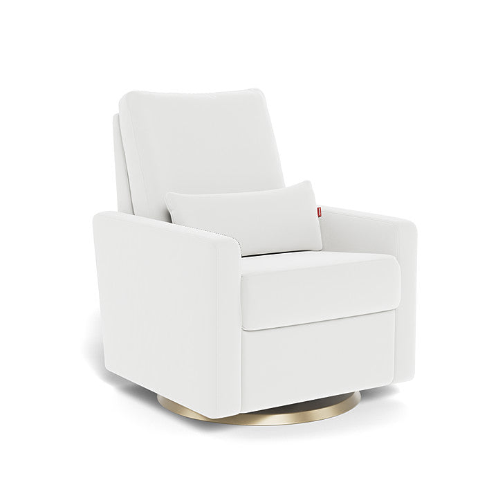 White Microfibre / Gold Swivel - Monte Design Matera Glider Recliner - Performance