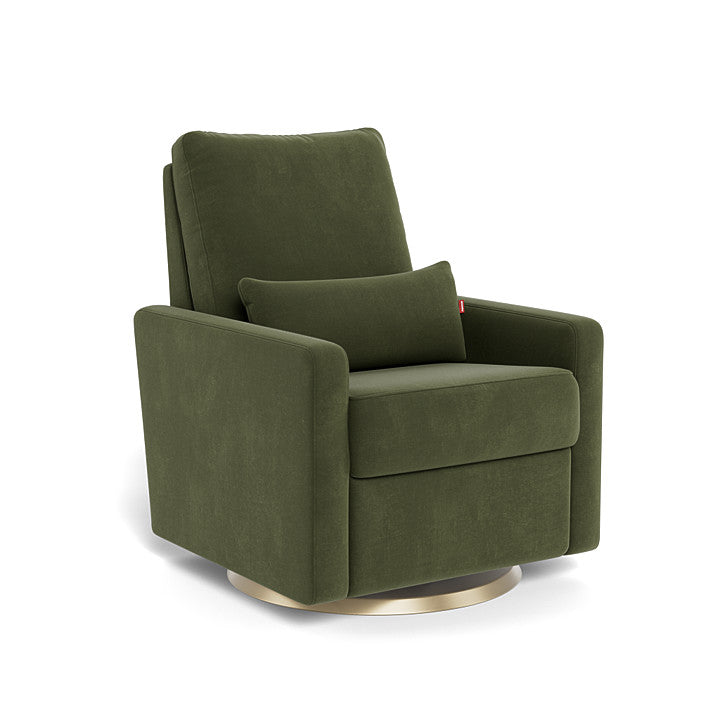 Moss Green Velvet / Gold Swivel - Monte Design Matera Glider Recliner - Performance