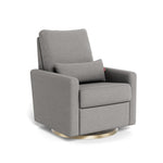 Light Grey Italian Wool / Gold Swivel - Monte Design Matera Glider Recliner - Premium