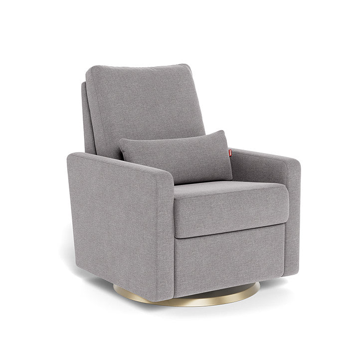 Pebble Grey / Gold Swivel - Monte Design Matera Glider Recliner - Performance