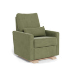 Olive Green Brushed Cotton Linen / Maple - Monte Design Matera Glider Recliner - Premium
