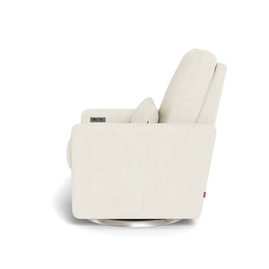 Monte Design Motorized Matera Glider Recliner - Ivory Boucle/Brushed Silver Swivel Base (Quick Ship Edition) - Side View
