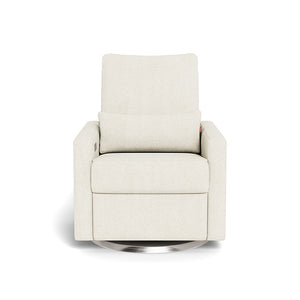 Monte Design Motorized Matera Glider Recliner - Ivory Boucle/Brushed Silver Swivel Base (Quick Ship Edition)