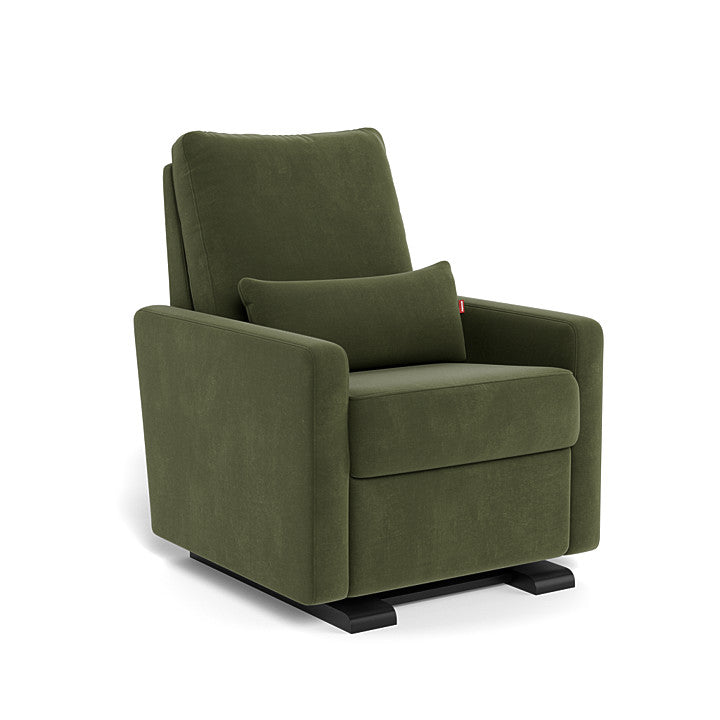 Moss Green Velvet / Espresso - Monte Design Matera Glider Recliner - Performance