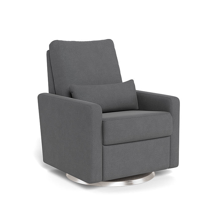Graphite / Brushed Silver Swivel -Monte Design Motorized Matera Glider Recliner - Performance