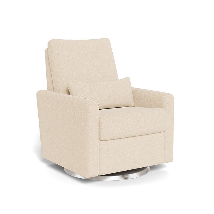 Biscuit / Brushed Stainless Swivel  - Monte Design Matera Glider Recliner - Performance