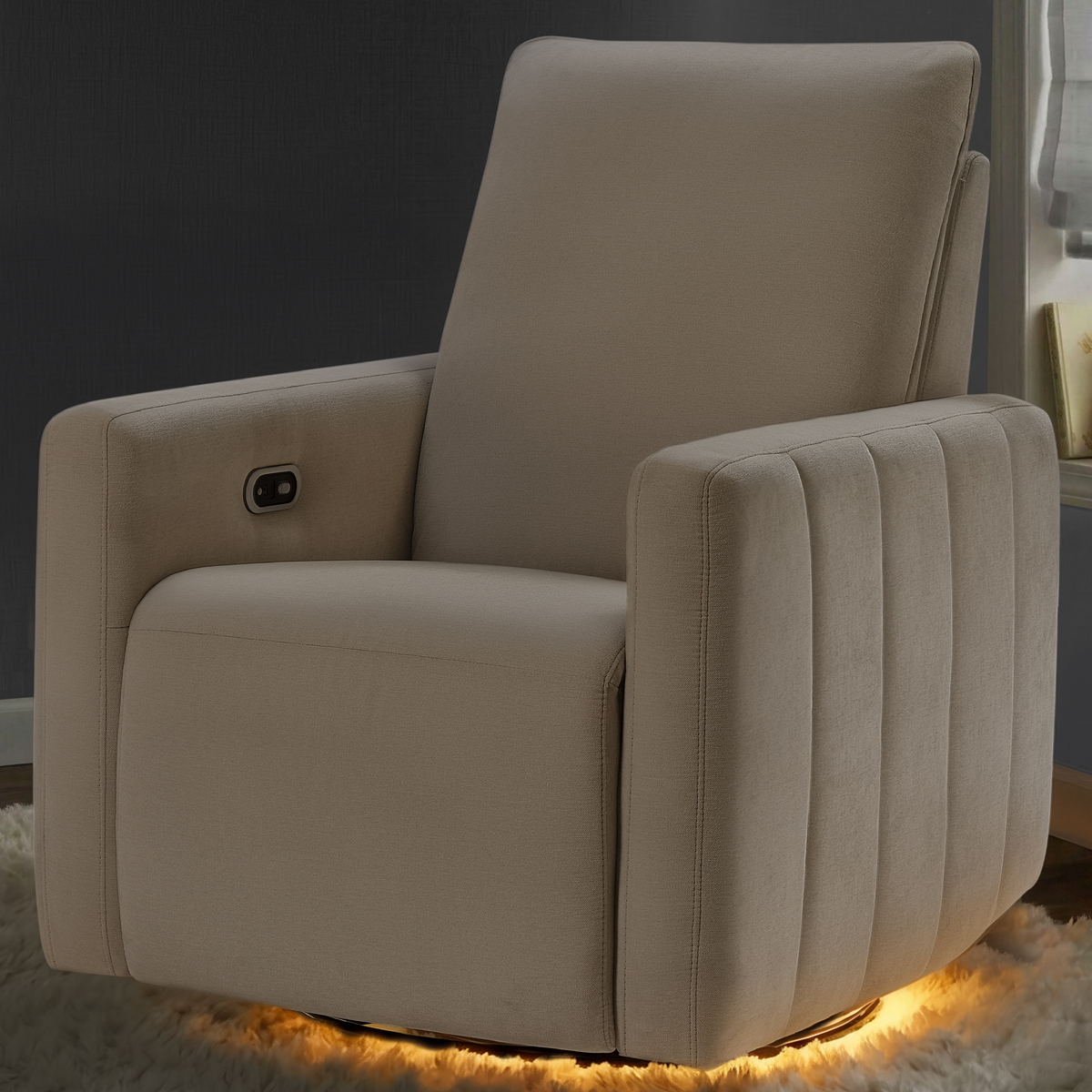 Maxi-Cosi Dorian Swivel Glider & Power Recliner - Crew Fog Lifestyle 3