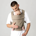 Mabē Monarch Buckle Carrier - Stone Sage Lifestyle 7 Dad Front Facing In Carry Mode