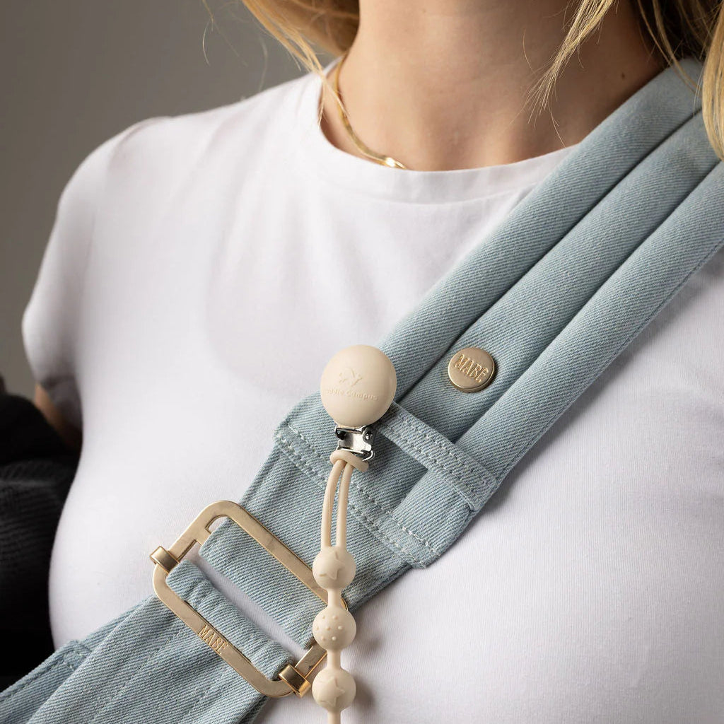 Mabē Monarch Toddler Sling - Dream Wash Denim Carrier Lifestyle 2