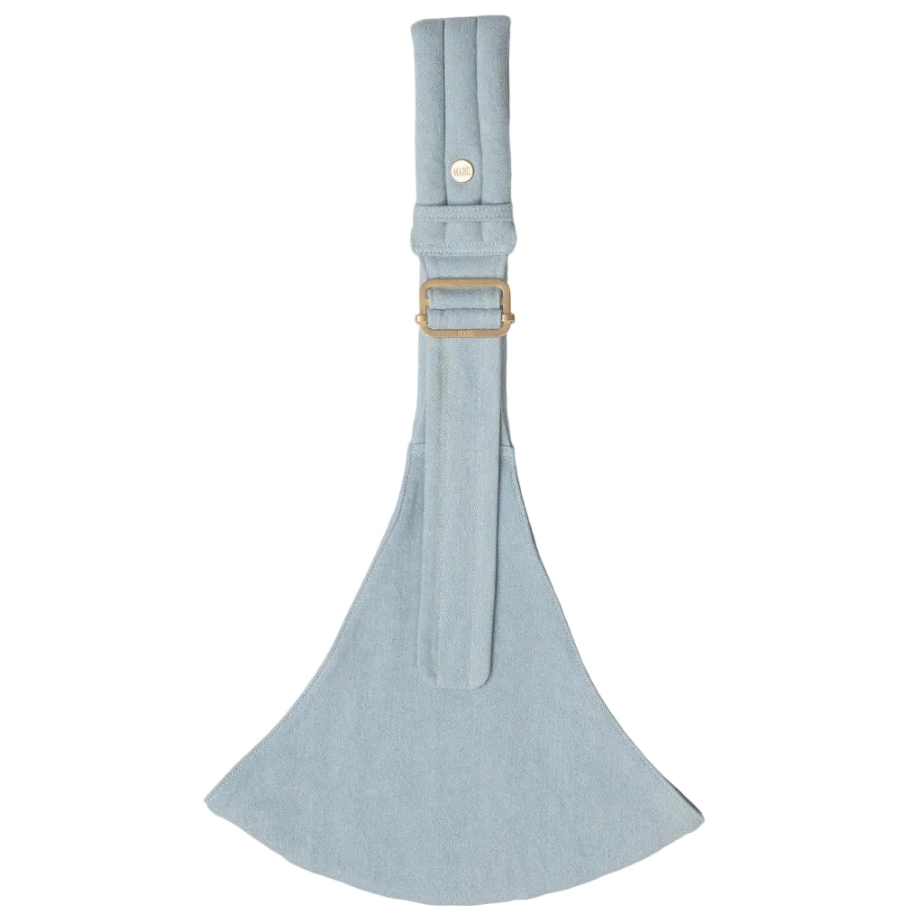 Mabē Monarch Toddler Sling - Dream Wash Denim Carrier Side View with Buckle