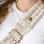 Mabē Monarch Toddler Sling - Houndstooth Carrier Gold Hardware Detail