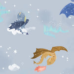 Loulou Lollipop Burp Cloth Set - Magical Dragons Print Detail