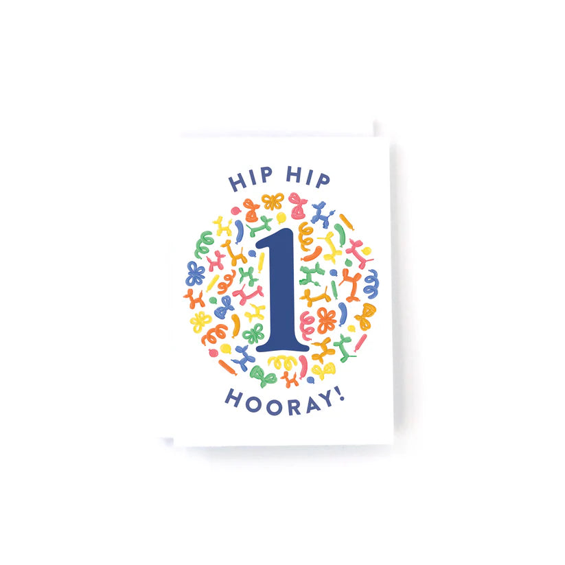 Pedaller Designs Mini Greeting Card - Kids Balloon Animal 1st Birthday