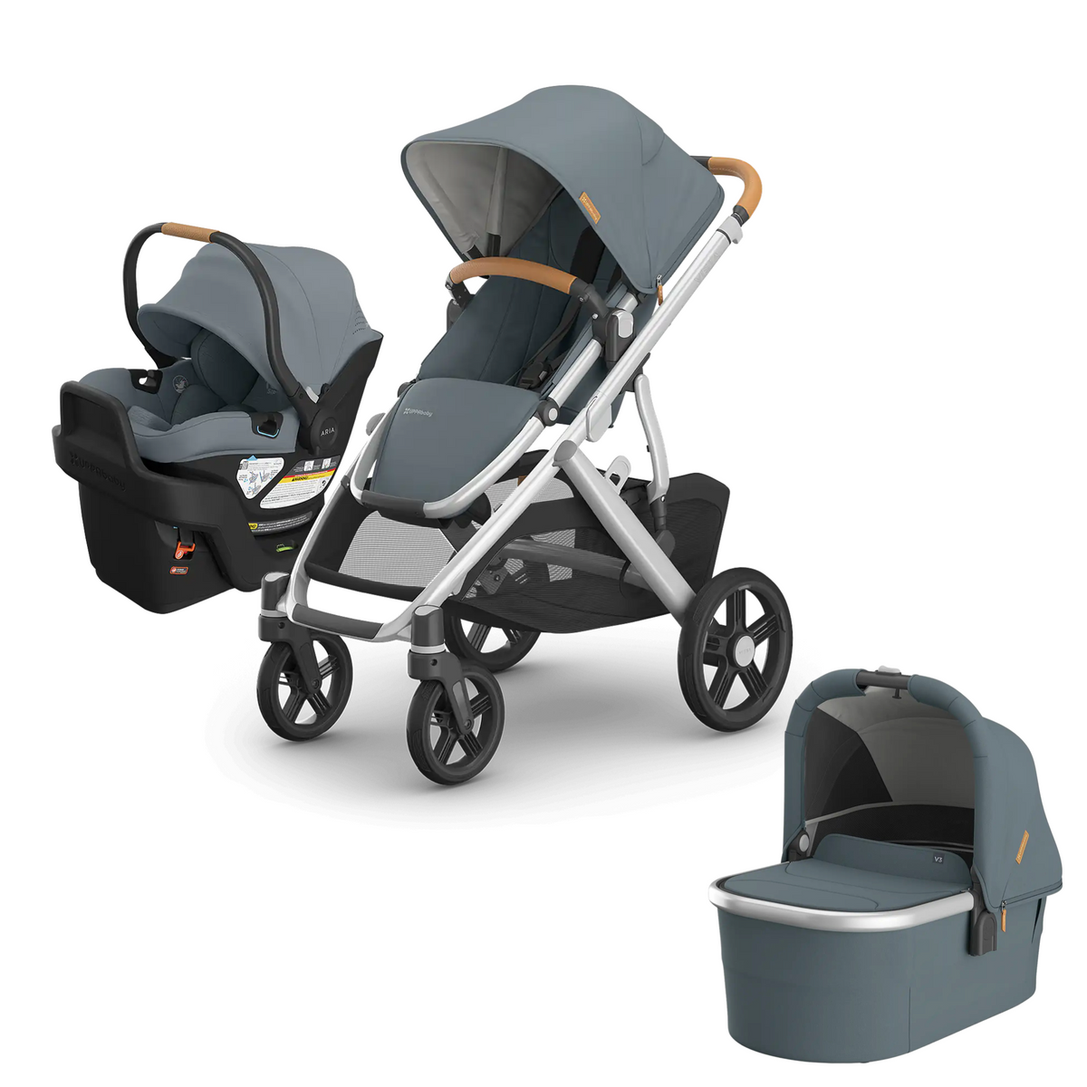 CAllum - UPPAbaby Vista V3 + Aria V2 + Bassinet V3 Newborn-Ready Travel System Bundle
