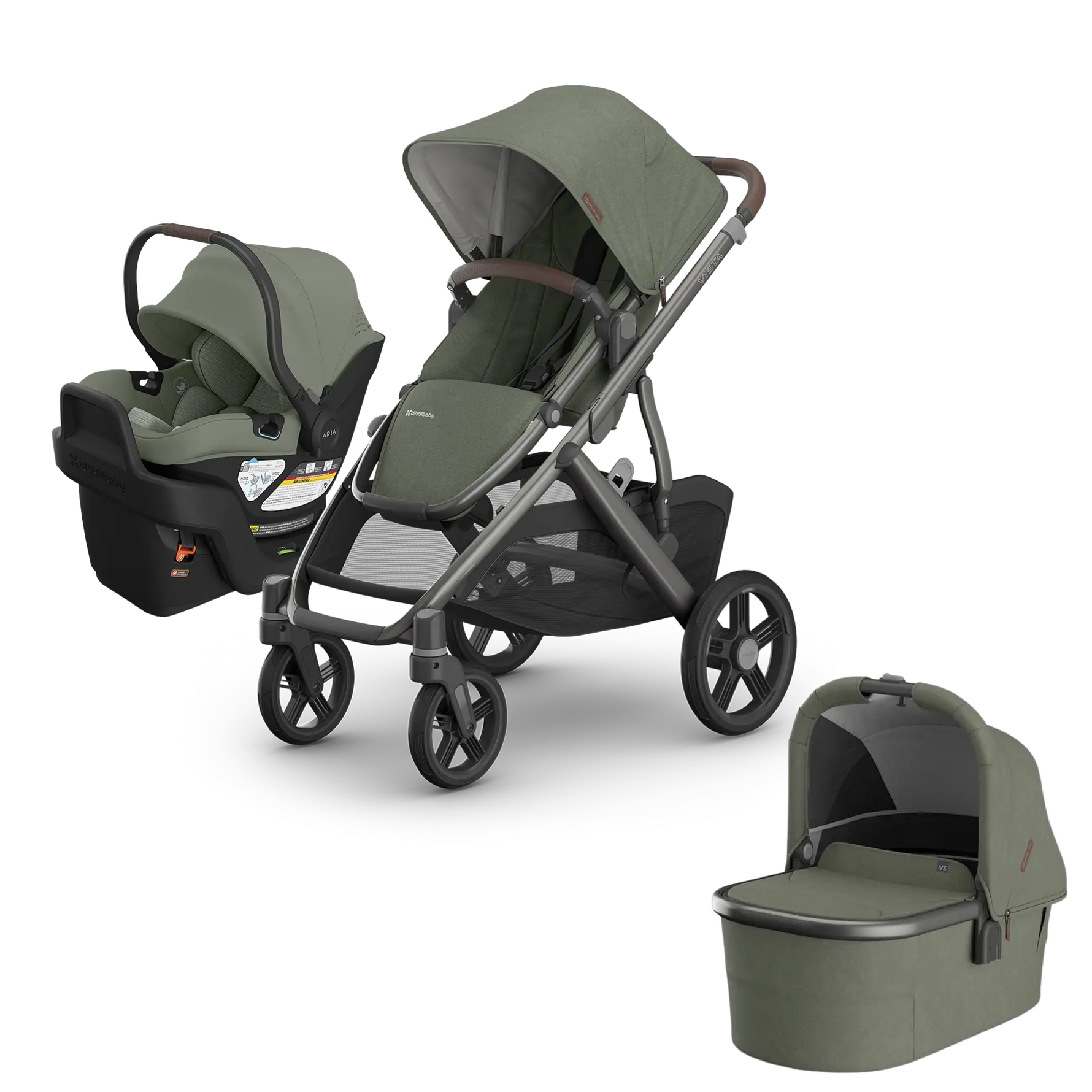 Evelyn - UPPAbaby Vista V3 + Aria V2 + Bassinet V3 Newborn-Ready Travel System Bundle