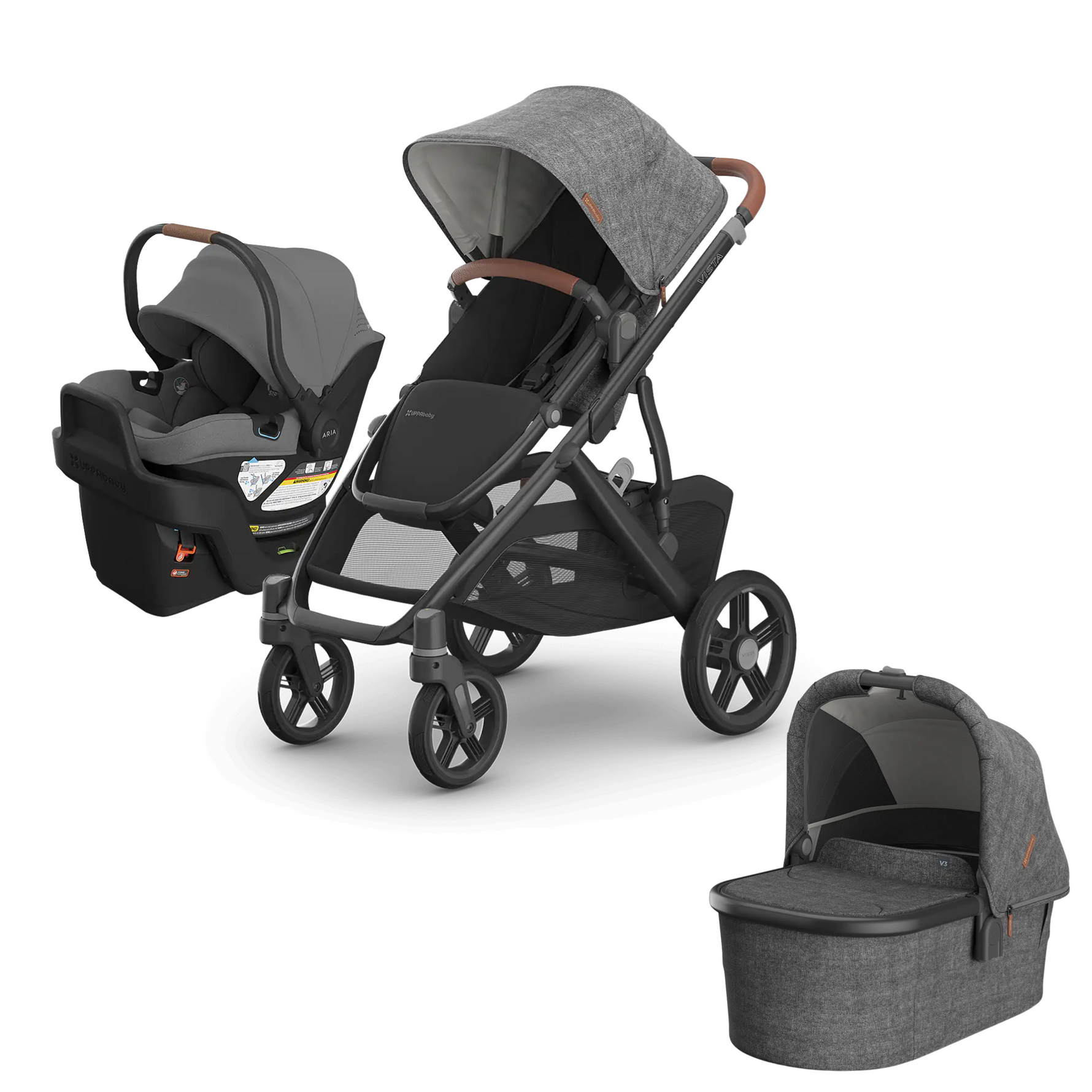 Greyson - UPPAbaby Vista V3 + Aria V2 + Bassinet V3 Newborn-Ready Travel System Bundle