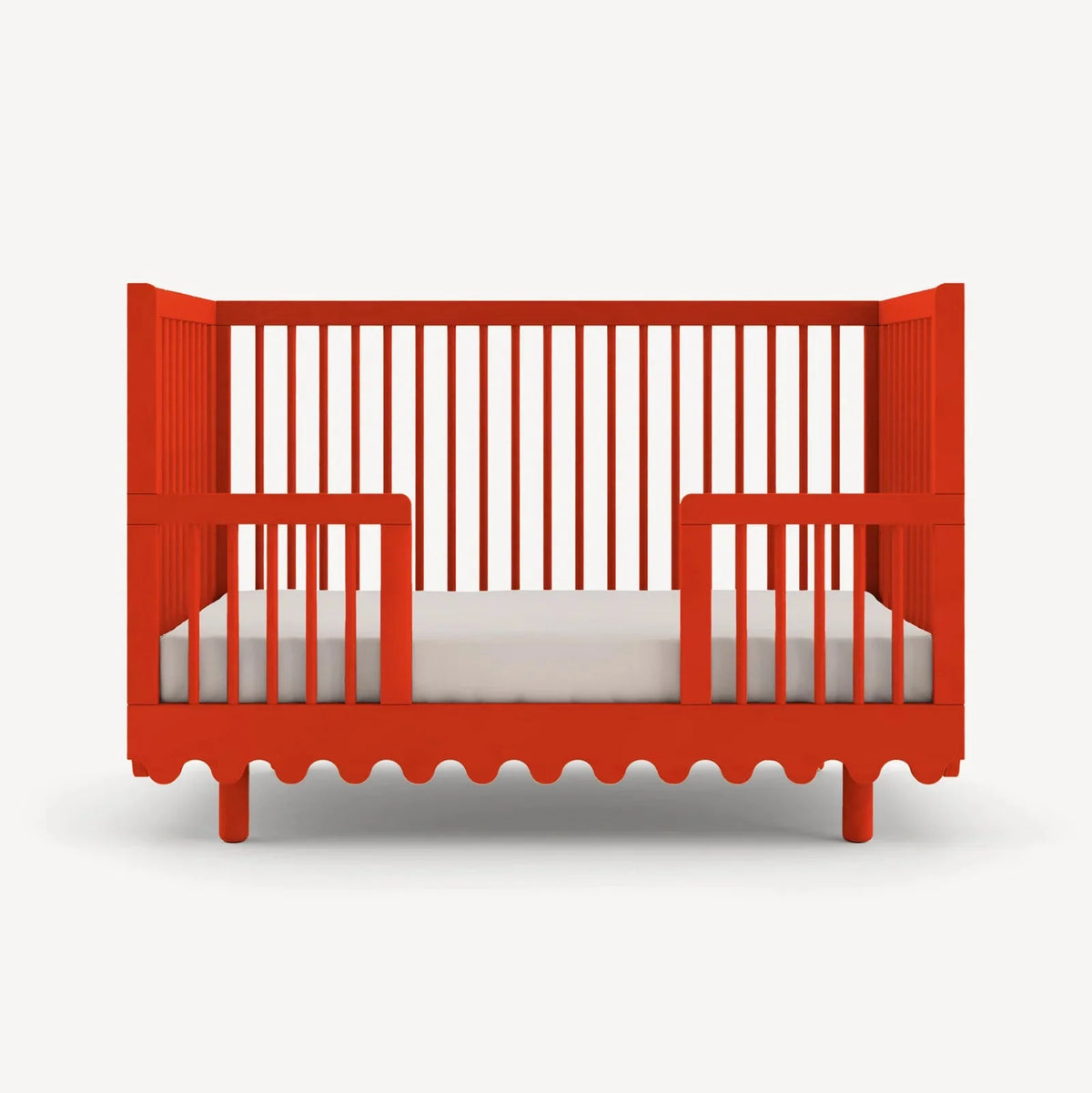 Red - Oeuf Moss Crib Toddler Bed Conversion Kit - Front View